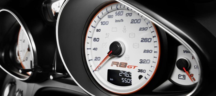 Audi R8 Gt Speedometer wallpaper 720x320