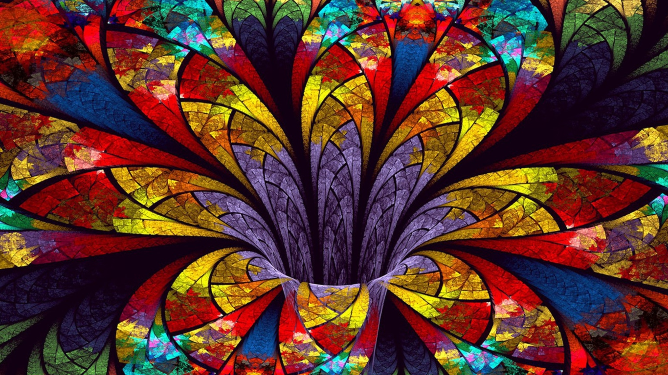 Fractal Flower wallpaper 1366x768