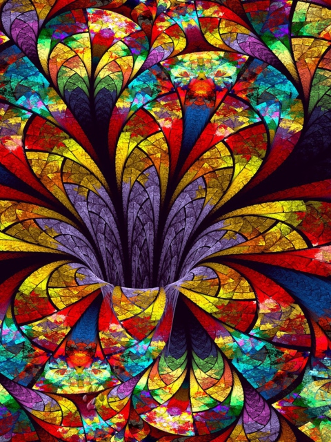 Das Fractal Flower Wallpaper 480x640