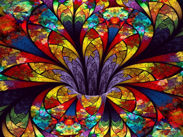 Das Fractal Flower Wallpaper 640x480