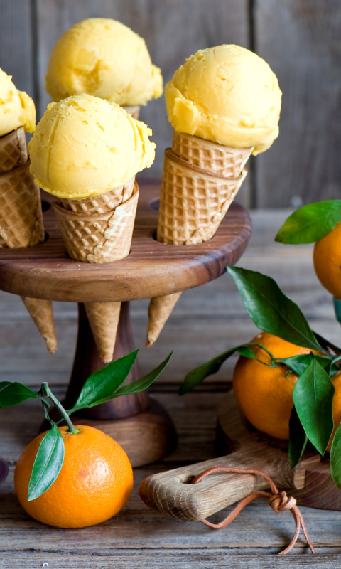 Sfondi Tangerine Ice Cream 480x800