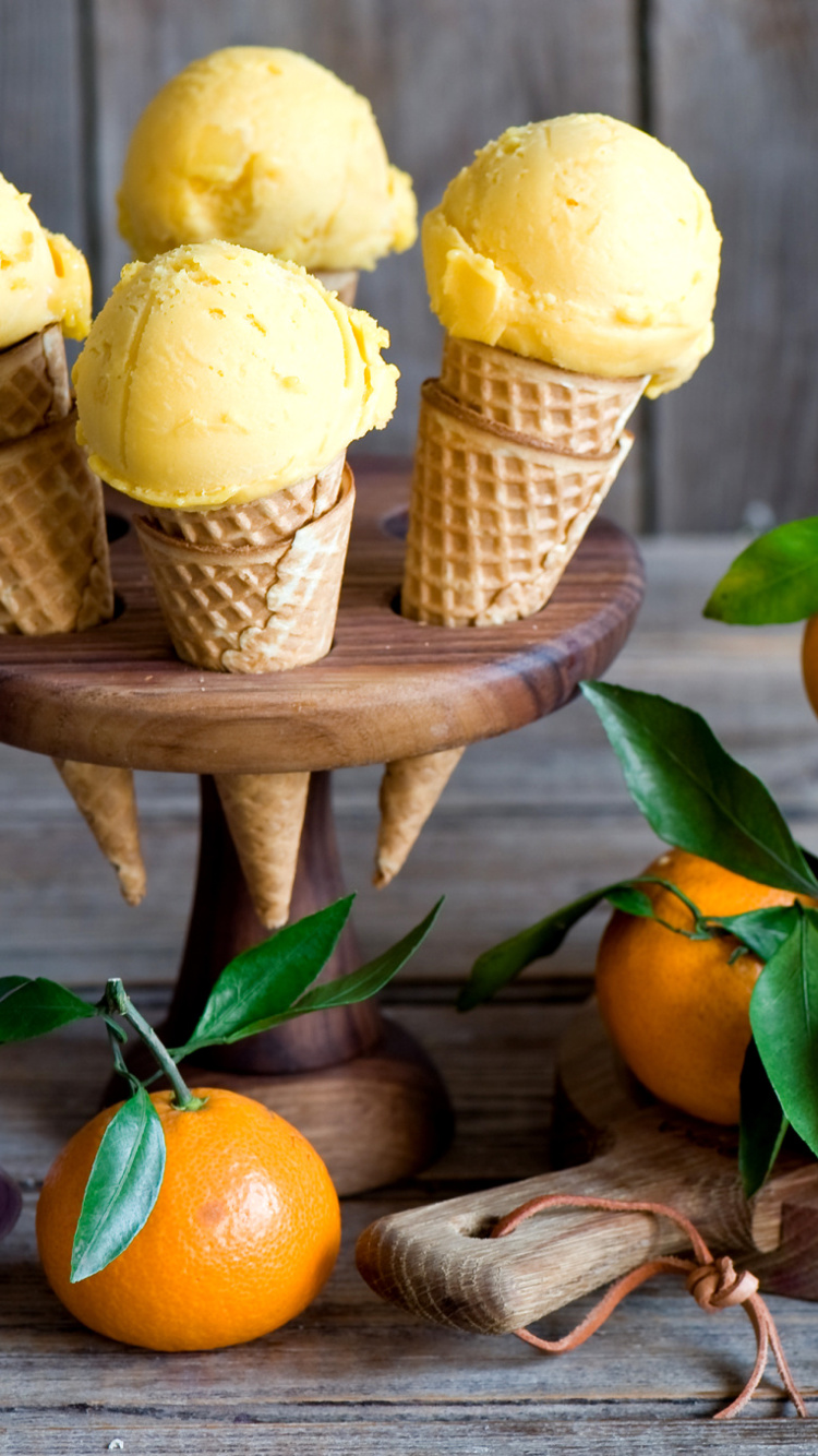 Sfondi Tangerine Ice Cream 750x1334