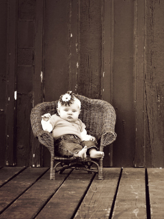 Das Cute Baby Vintage Style Wallpaper 240x320
