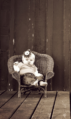 Cute Baby Vintage Style wallpaper 240x400