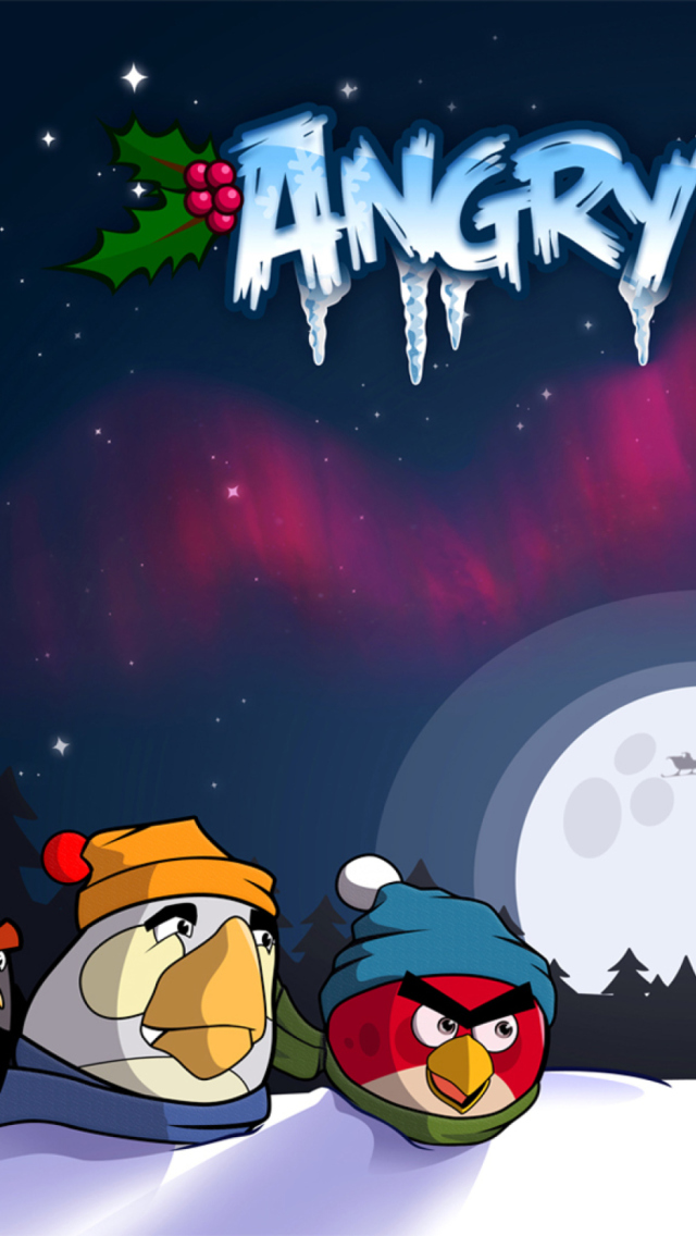 Screenshot №1 pro téma Angry Bird Christmas 640x1136