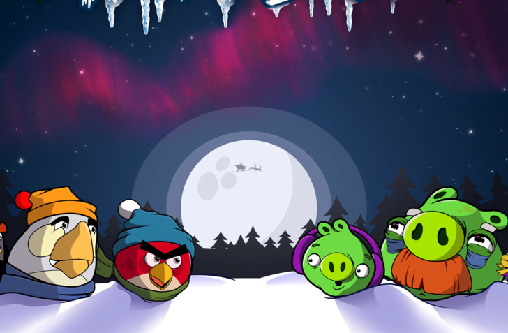 Обои Angry Bird Christmas