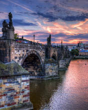 Charles Bridge in Prague wallpaper 176x220