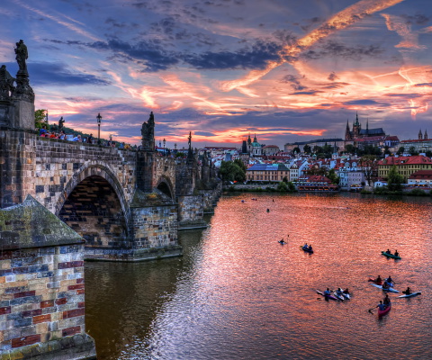 Charles Bridge in Prague wallpaper 480x400