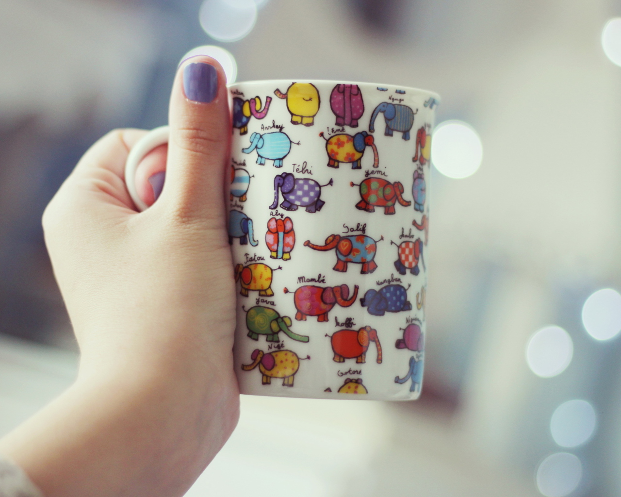 Das Funny Mug With Elephants Wallpaper 1280x1024