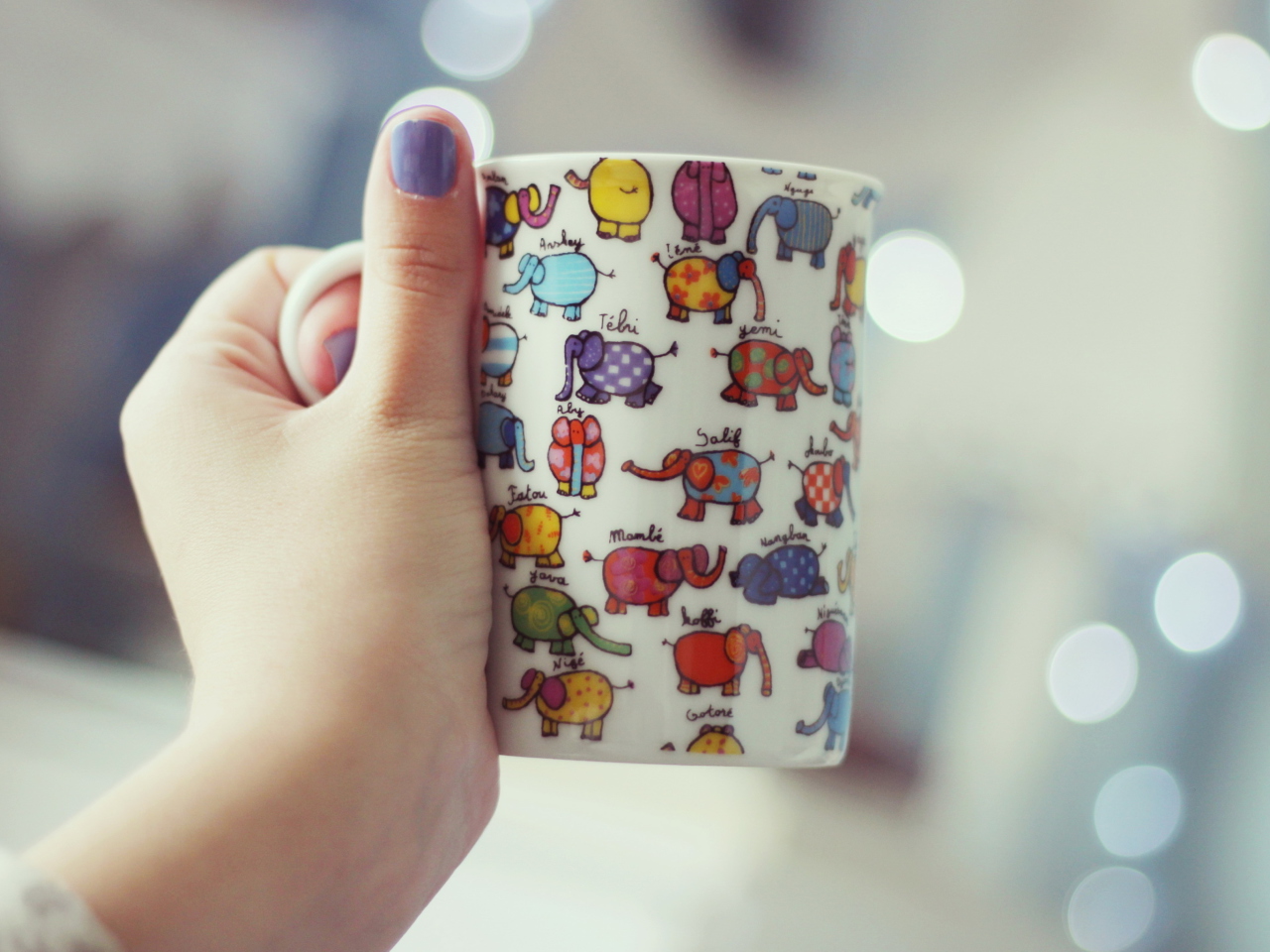 Funny Mug With Elephants wallpaper 1280x960