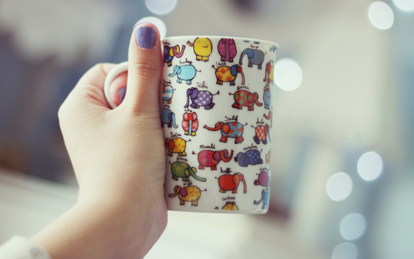 Das Funny Mug With Elephants Wallpaper 1440x900