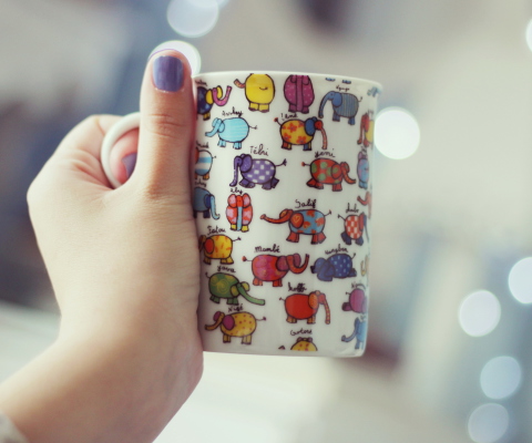 Funny Mug With Elephants wallpaper 480x400