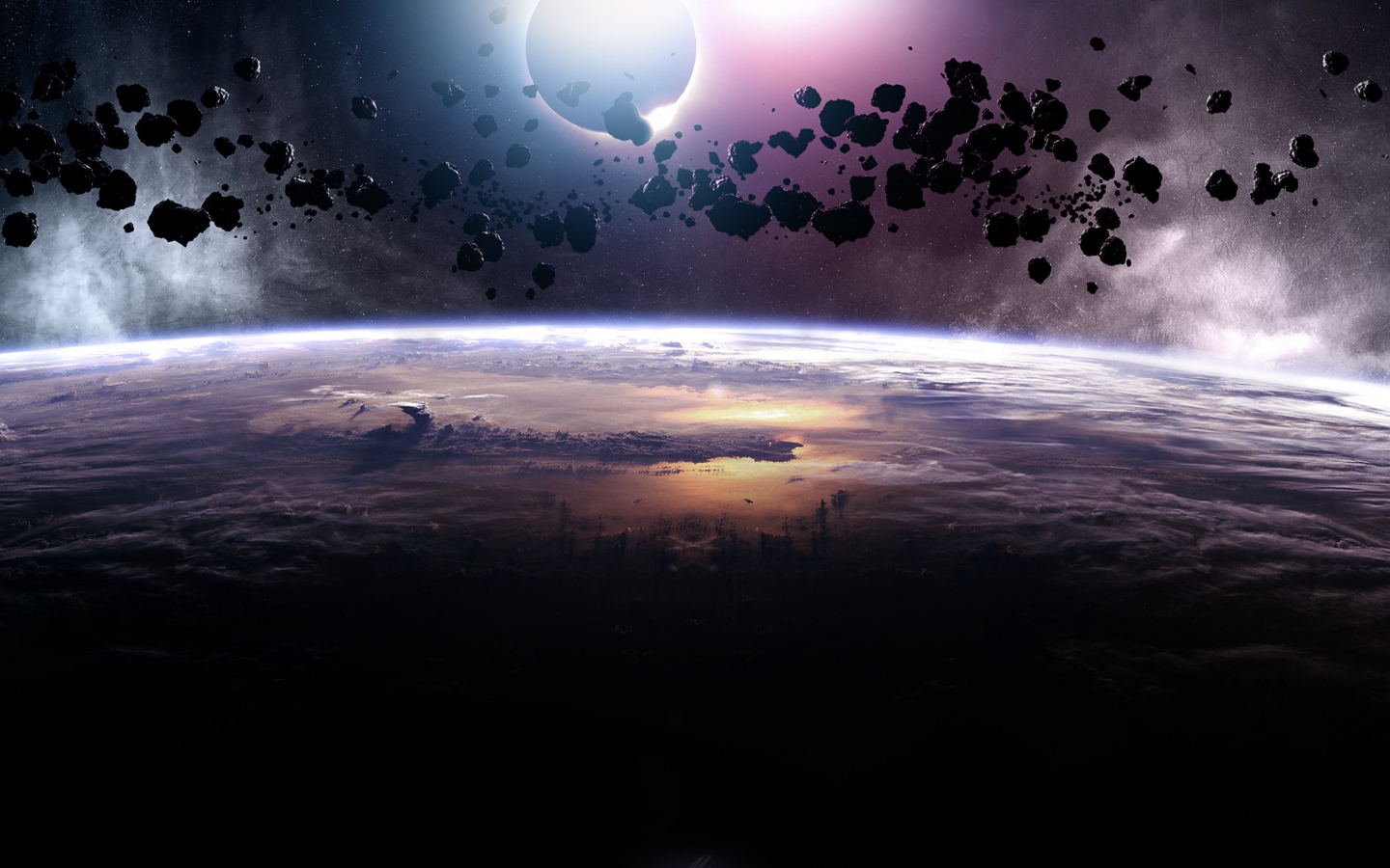 Asteroids Eclipse wallpaper 1440x900