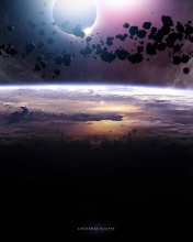 Fondo de pantalla Asteroids Eclipse 176x220