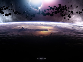 Asteroids Eclipse wallpaper 320x240