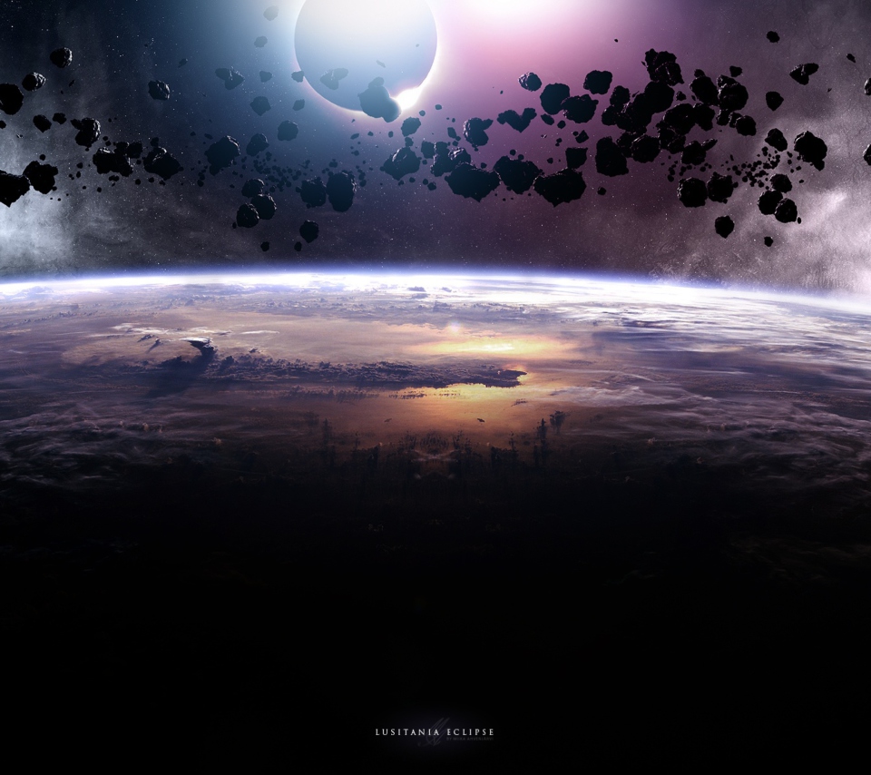 Fondo de pantalla Asteroids Eclipse 960x854