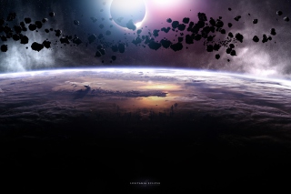 Asteroids Eclipse Background for Android, iPhone and iPad