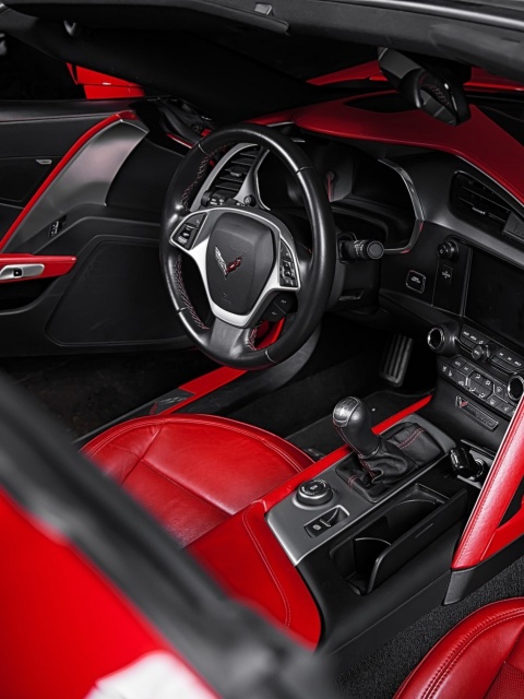 Sfondi Corvette Stingray C7 Interior 480x640