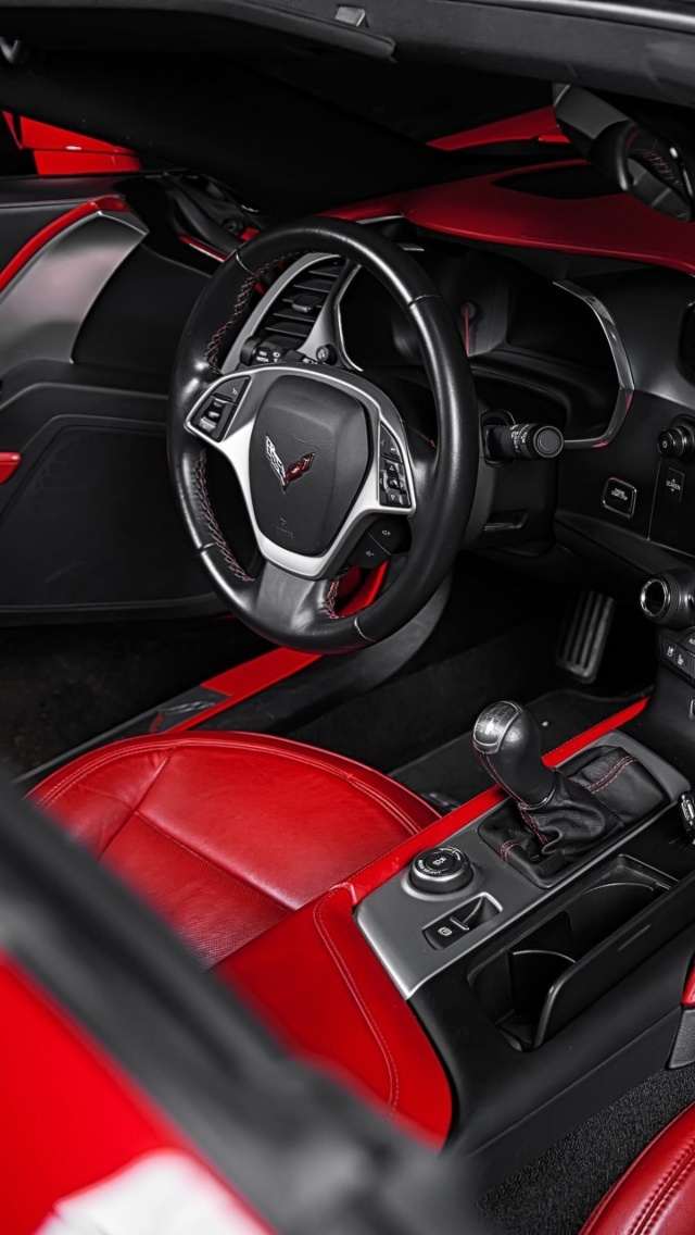 Corvette Stingray C7 Interior wallpaper 640x1136