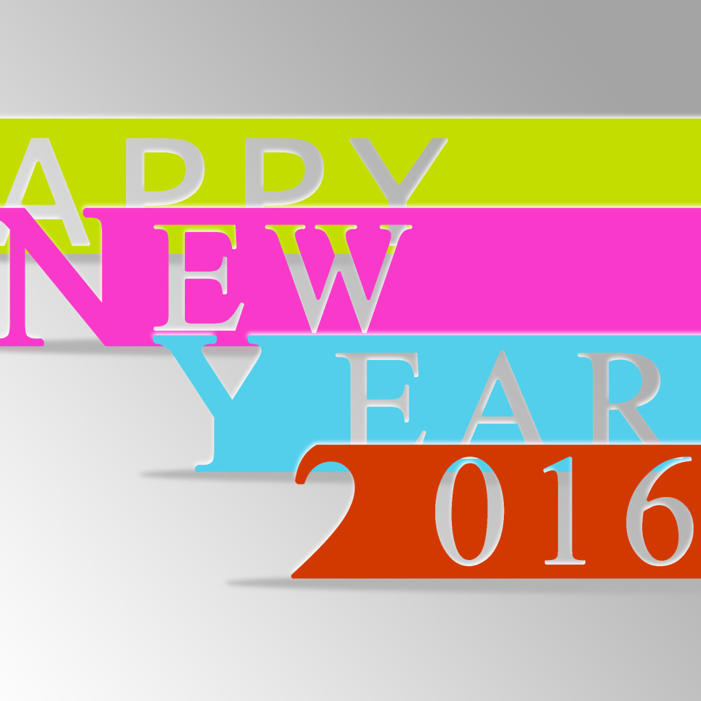 Das Happy New Year 2016 Colorful Wallpaper 1024x1024