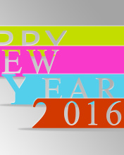 Happy New Year 2016 Colorful wallpaper 176x220