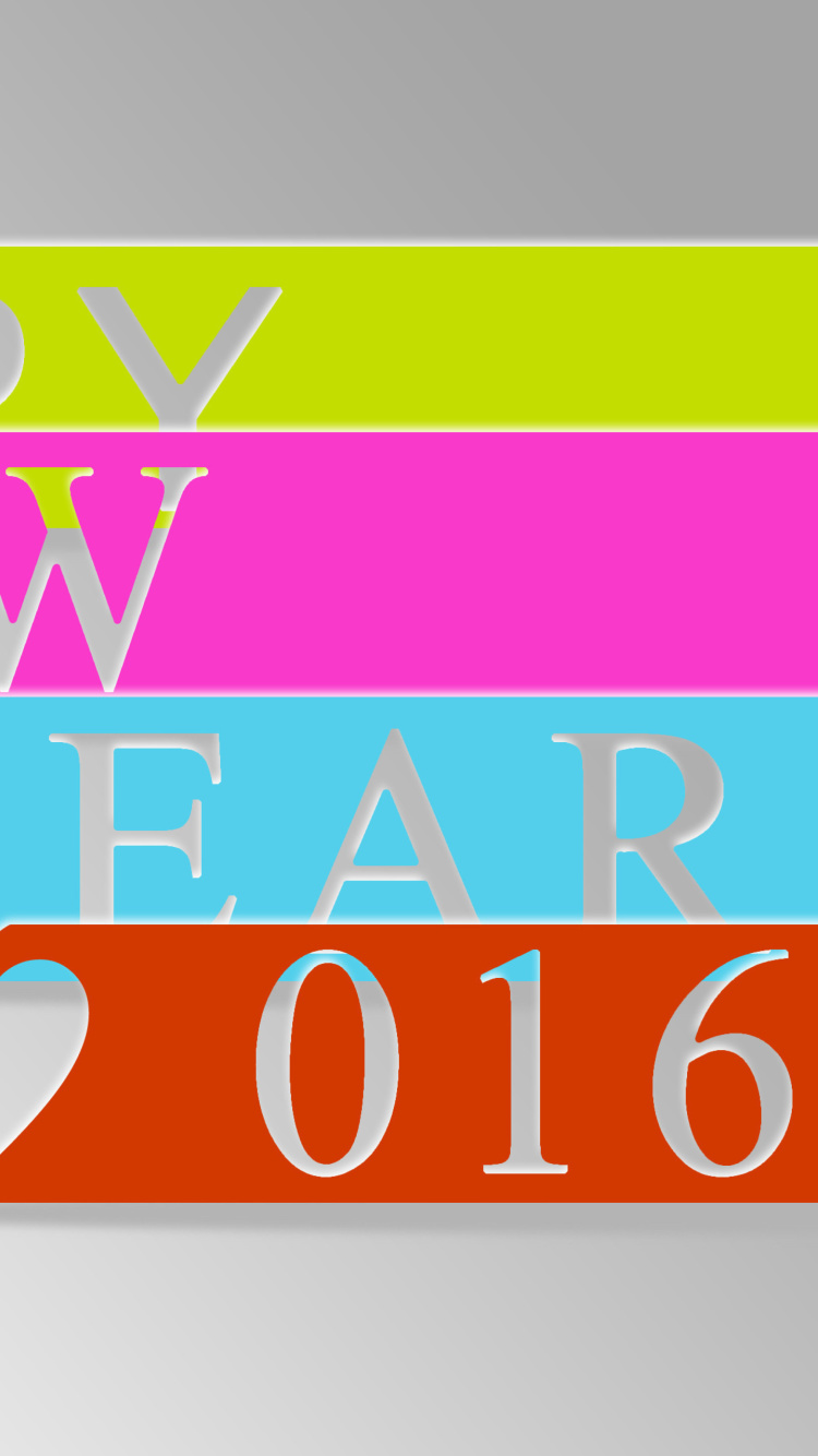 Обои Happy New Year 2016 Colorful 750x1334