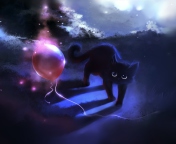 Das Black Kitty Wallpaper 176x144