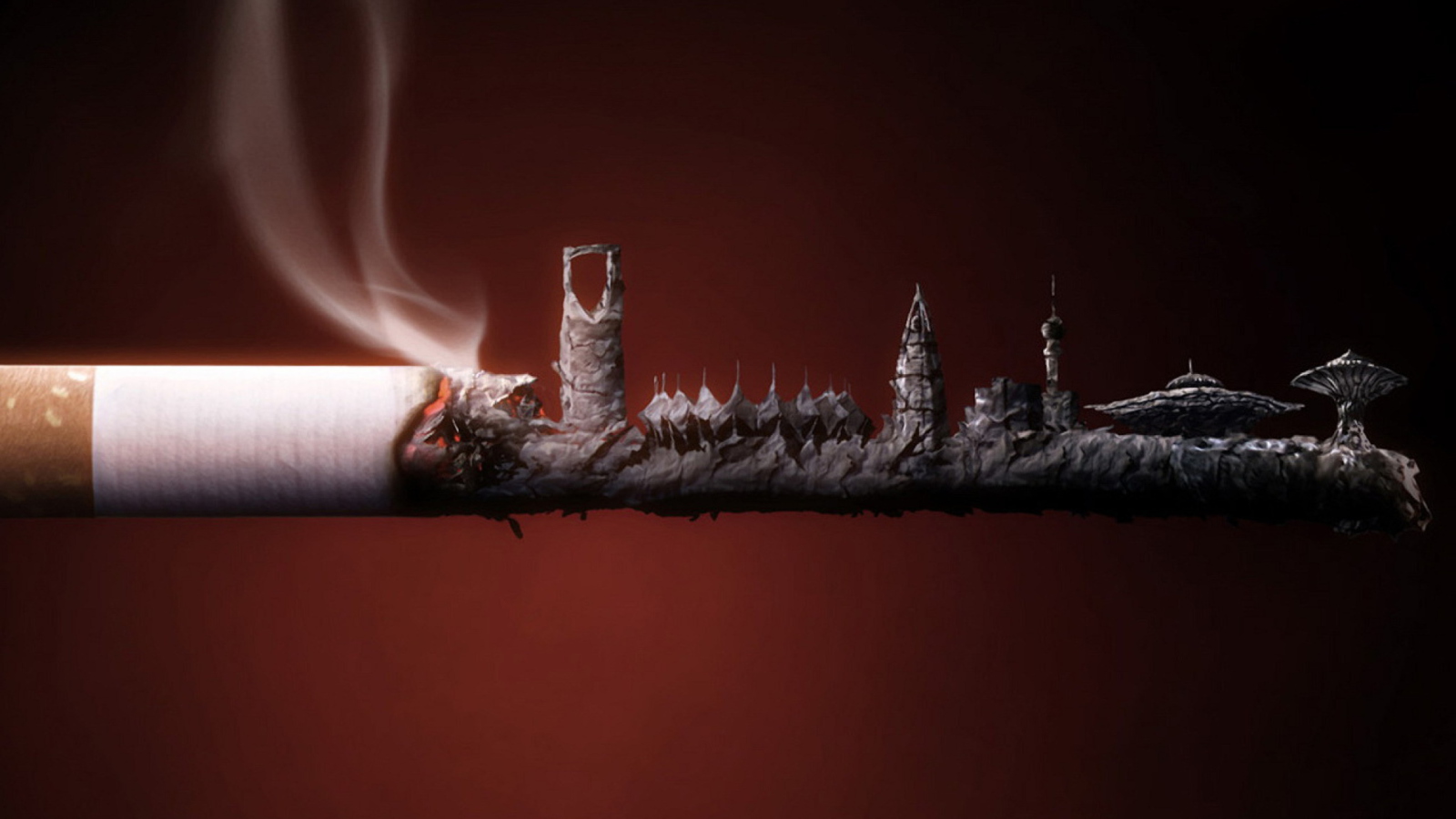 Das Smoked Cigarette Wallpaper 1600x900