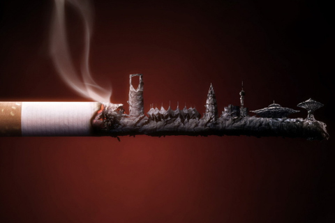 Das Smoked Cigarette Wallpaper 480x320