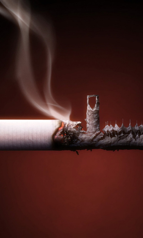 Smoked Cigarette wallpaper 480x800