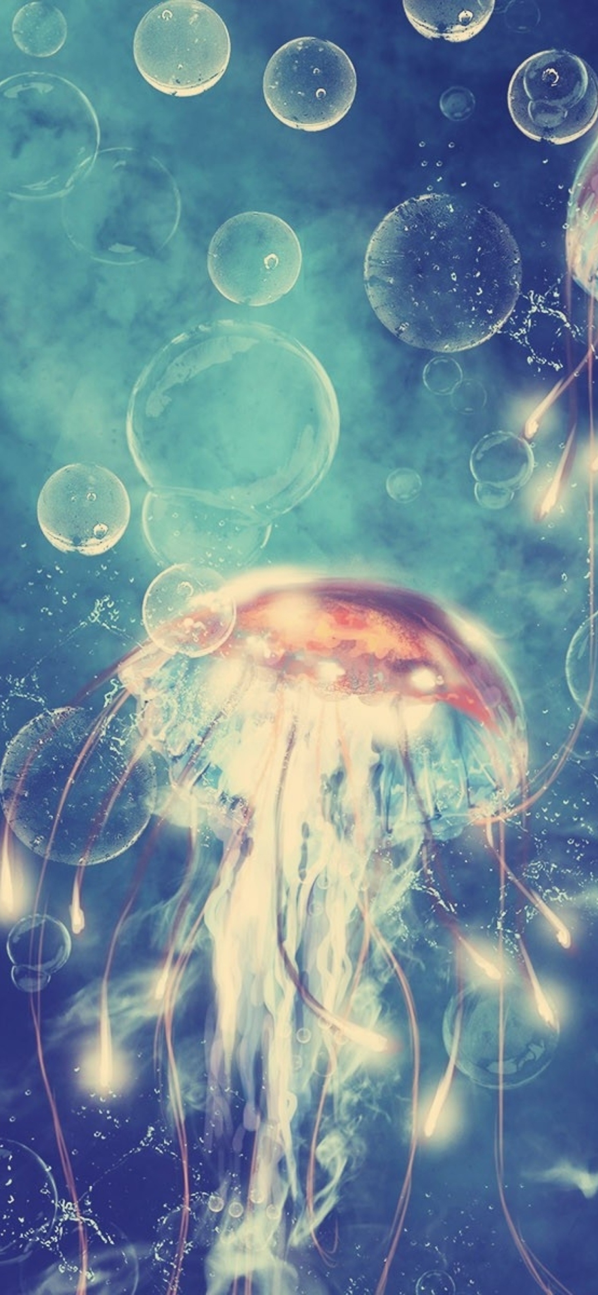 Das Digital Jellyfish Wallpaper 1170x2532