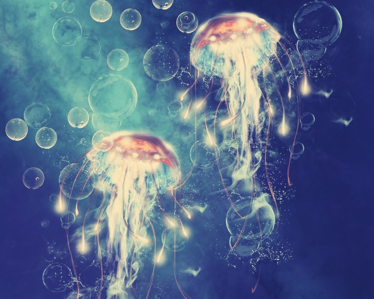 Das Digital Jellyfish Wallpaper 1280x1024