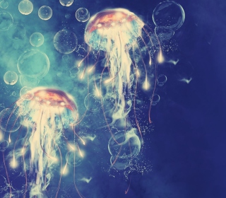 Kostenloses Digital Jellyfish Wallpaper für iPad mini 2