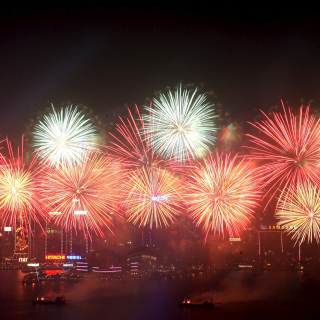 Kostenloses Fireworks In Hong Kong Wallpaper für iPad mini 2