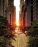 Fondo de pantalla Sun Rising Over Street 128x160