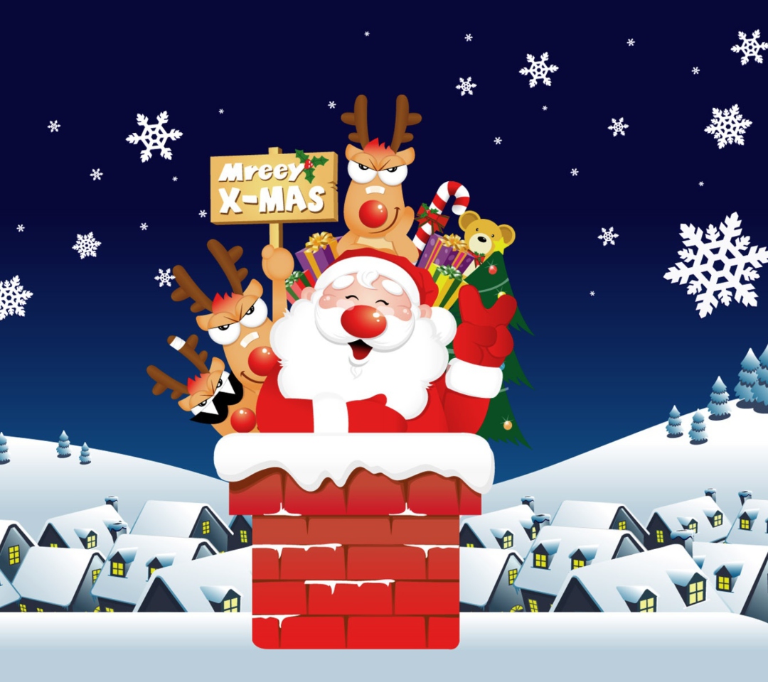Das Funny Santa Wallpaper 1080x960