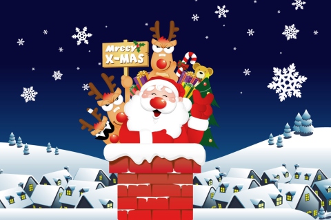 Das Funny Santa Wallpaper 480x320