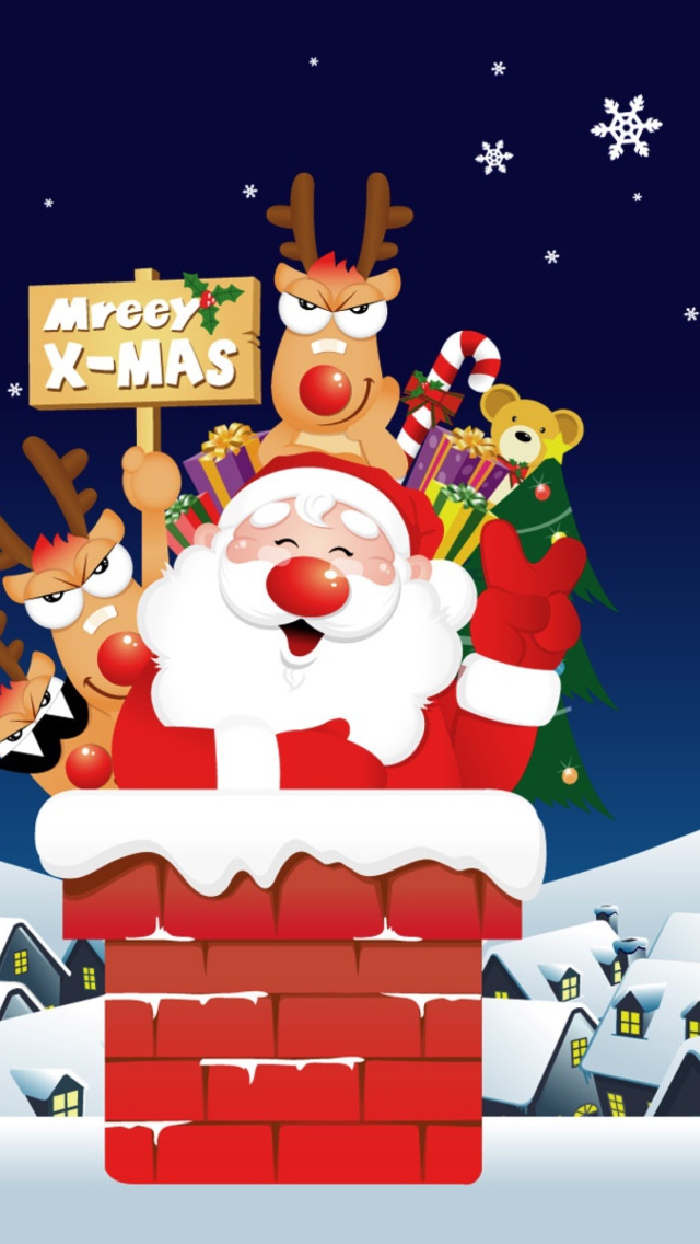 Funny Santa wallpaper 640x1136