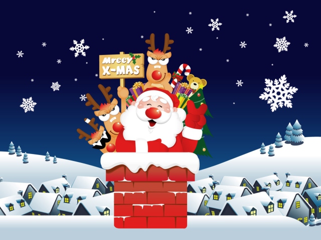 Das Funny Santa Wallpaper 640x480