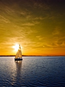 Boat At Sunset screenshot #1 132x176