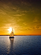 Das Boat At Sunset Wallpaper 132x176