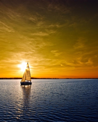 Boat At Sunset sfondi gratuiti per Nokia Asha 306
