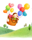 Colorful Balloons Sky Trip wallpaper 128x160