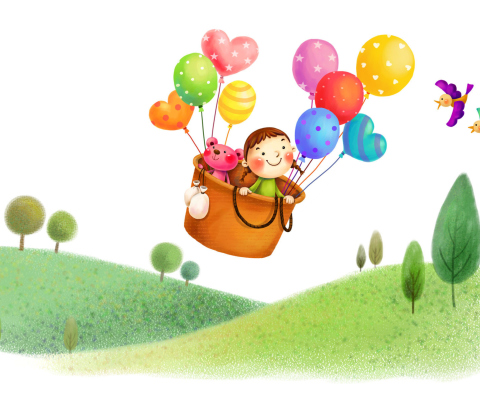 Das Colorful Balloons Sky Trip Wallpaper 480x400
