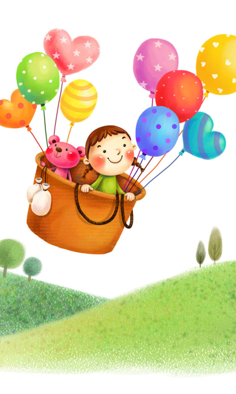 Das Colorful Balloons Sky Trip Wallpaper 480x800
