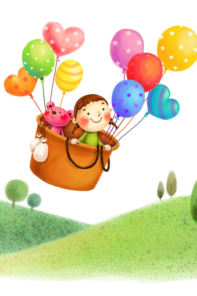 Fondo de pantalla Colorful Balloons Sky Trip 640x960