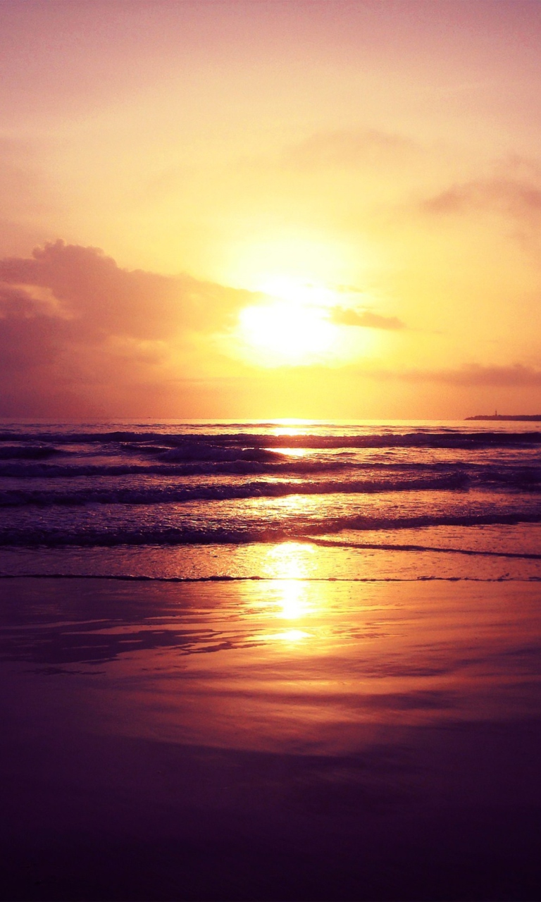 Das Beach Sunset Wallpaper 768x1280