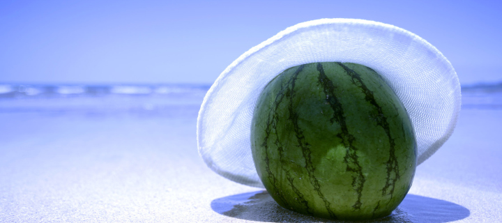 Fondo de pantalla Watermelon In Panama Hat 720x320
