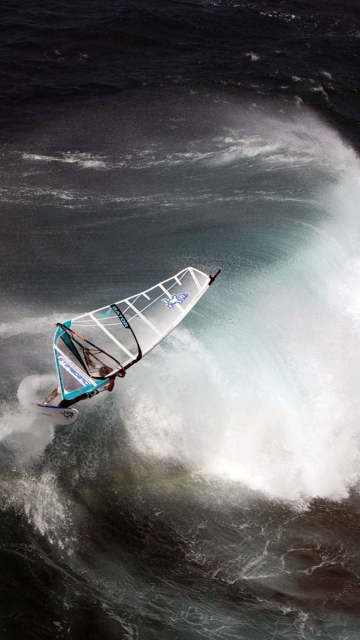 Fondo de pantalla Big Wave Windsurfing 360x640