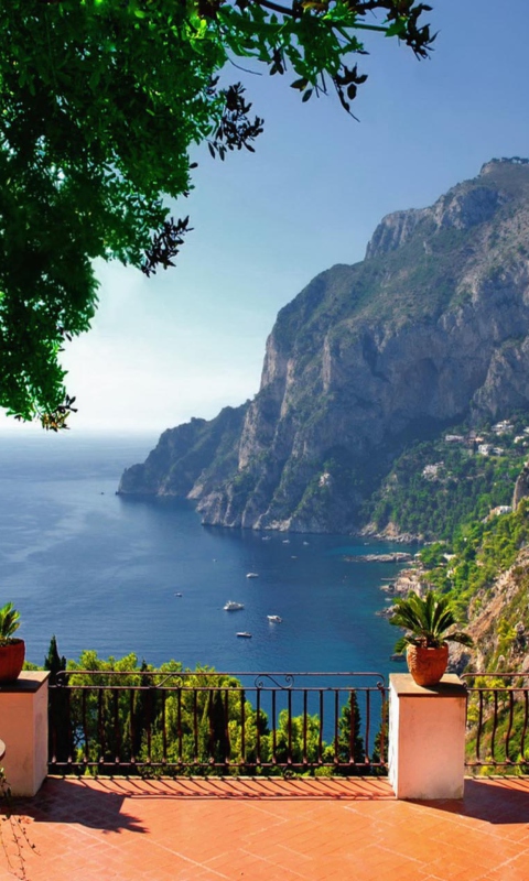 Fondo de pantalla Capri Terrace View 480x800